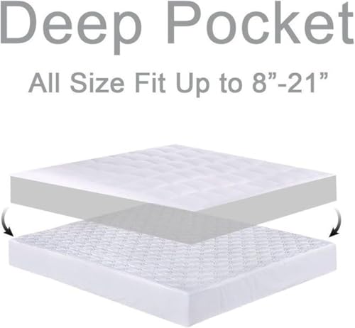 Extra-Thick Cooling Quilted Pillow-Top Mattress Topper