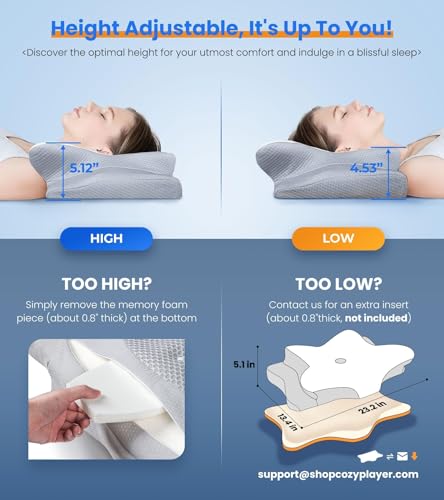 Ergonomic Cooling Cervical Memory Foam Neck Pillow
