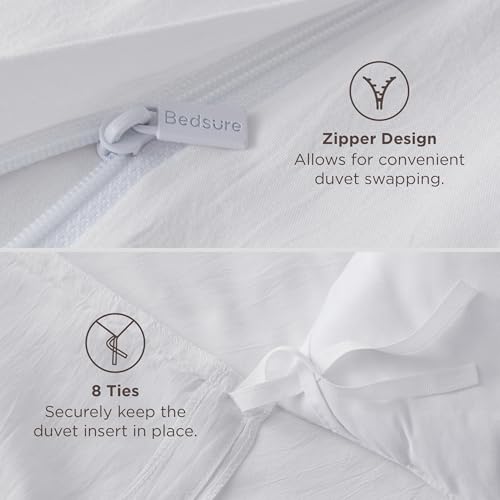 Bedsure Soft Prewashed Duvet Cover Set with Zipper Closure and Pillow Covers, Comforter Not Included