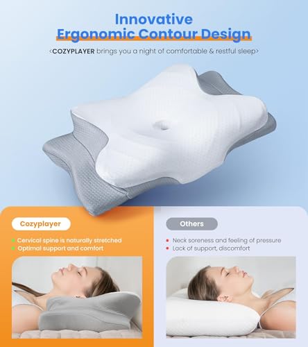 Ergonomic Cooling Cervical Memory Foam Neck Pillow