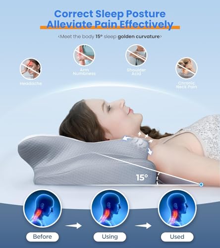 Ergonomic Cooling Cervical Memory Foam Neck Pillow