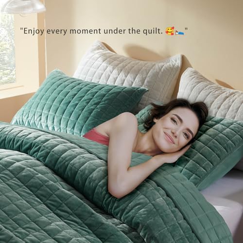LEAONME Velvet Quilt Set