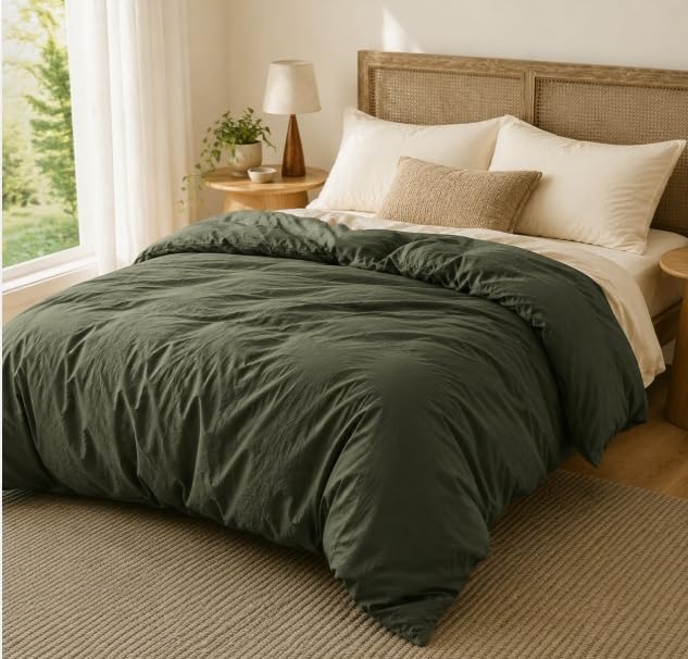 Bedsure Soft Prewashed Duvet Cover Set with Zipper Closure and Pillow Covers, Comforter Not Included