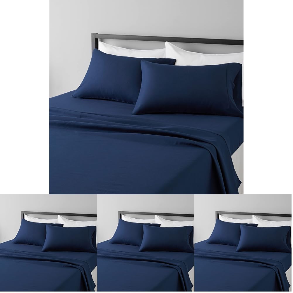 Soft Microfiber Deep-Pocket Bed Sheet Set, 4 Pieces