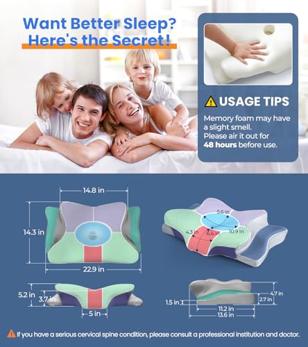 Ergonomic Cooling Cervical Memory Foam Neck Pillow