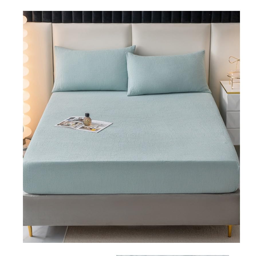 Breathable Cotton Waffle Mattress Protector Pad