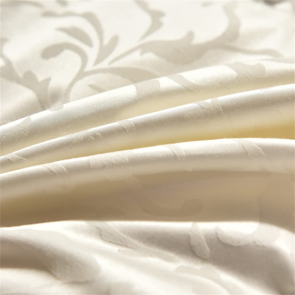UOHLCX HBJWOV White Duck Down Quilt Down Fluffy Cozy Four Seasons Duvet Brocade Warm Queen King Quilted Comforters