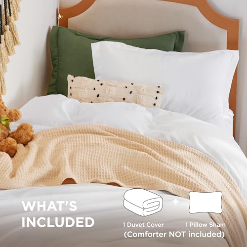 Bedsure Soft Prewashed Duvet Cover Set with Zipper Closure and Pillow Covers, Comforter Not Included