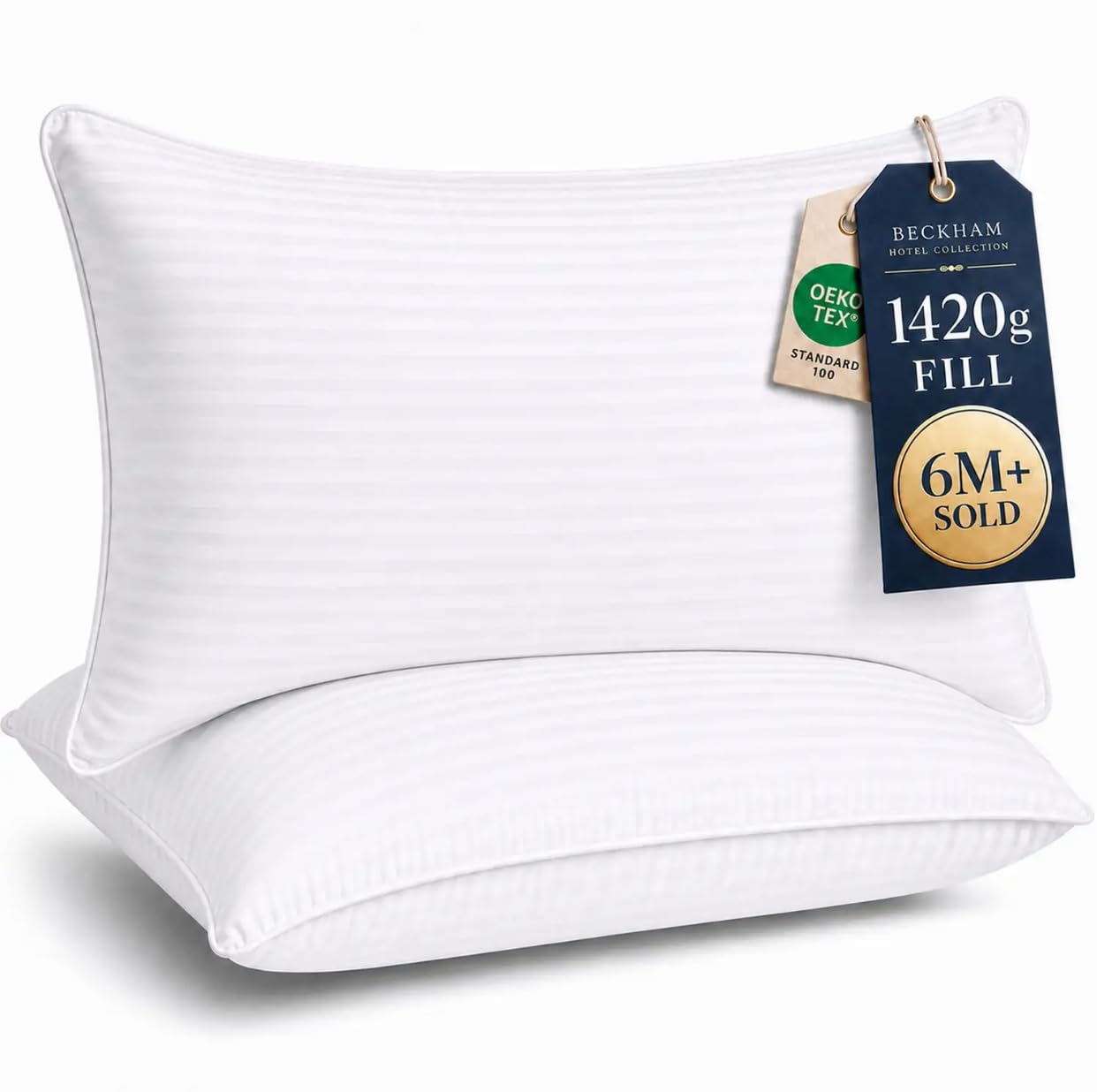 Hotel-Style Cooling Bed Pillows for Sleeping, Set of Two