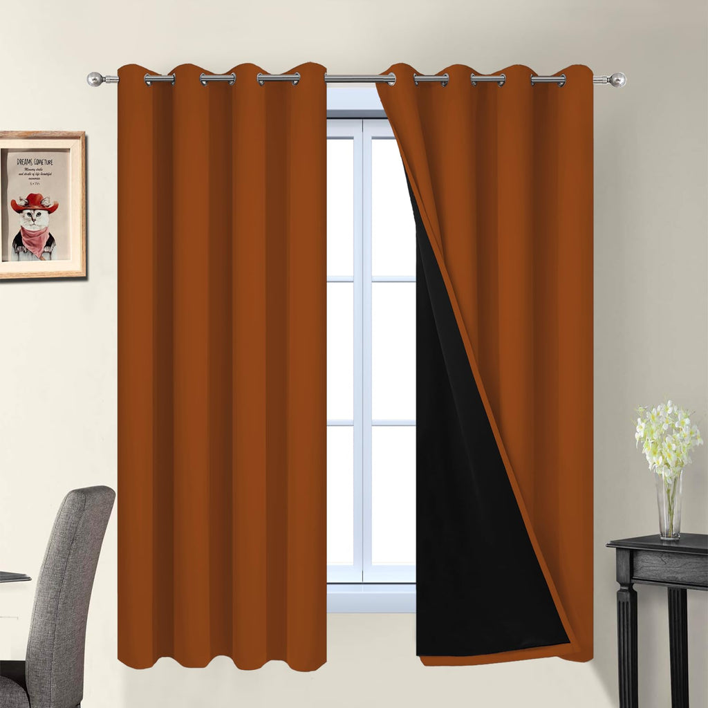 Double-Layer Thermal Blackout Curtain Panels, Pair