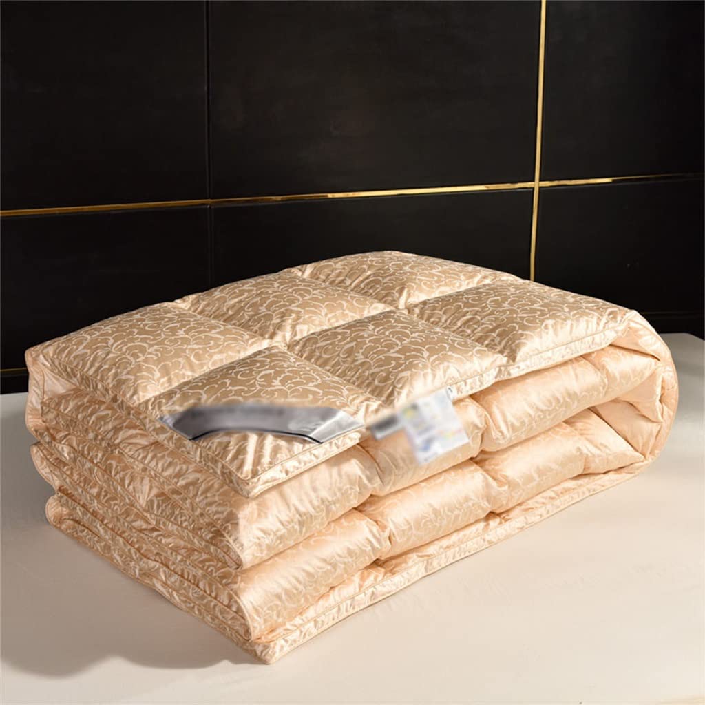UOHLCX HBJWOV White Duck Down Quilt Down Fluffy Cozy Four Seasons Duvet Brocade Warm Queen King Quilted Comforters
