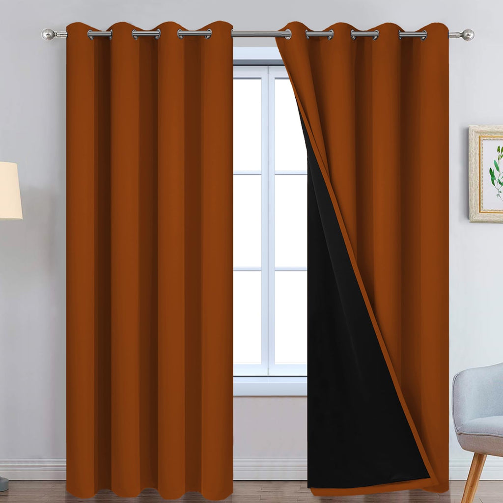 Double-Layer Thermal Blackout Curtain Panels, Pair