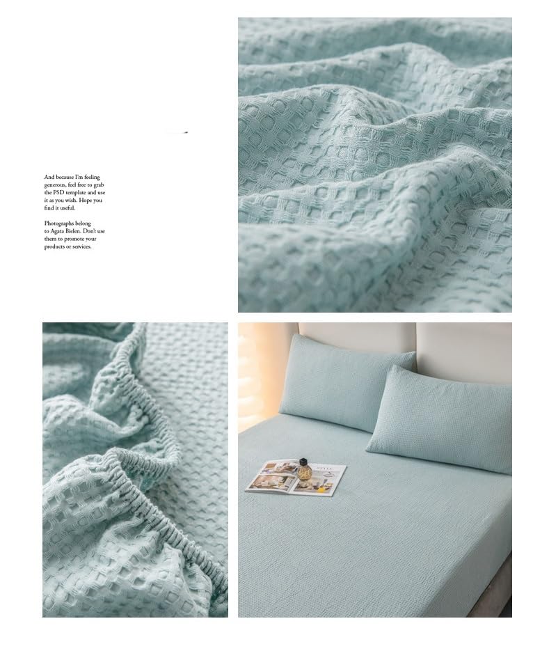 Breathable Cotton Waffle Mattress Protector Pad