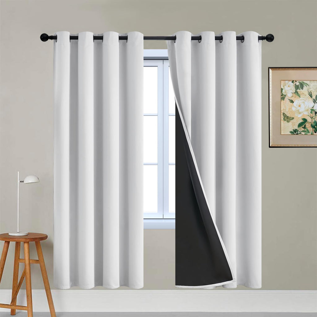 Double-Layer Thermal Blackout Curtain Panels, Pair