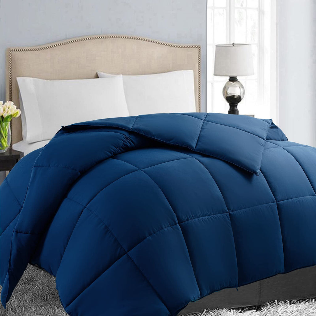 EASELAND Down Alternative Comforter - Quilted Duvet Insert for All Seasons, Soft Lightweight with Corner Tabs, Summer Winter Warm Bedding
