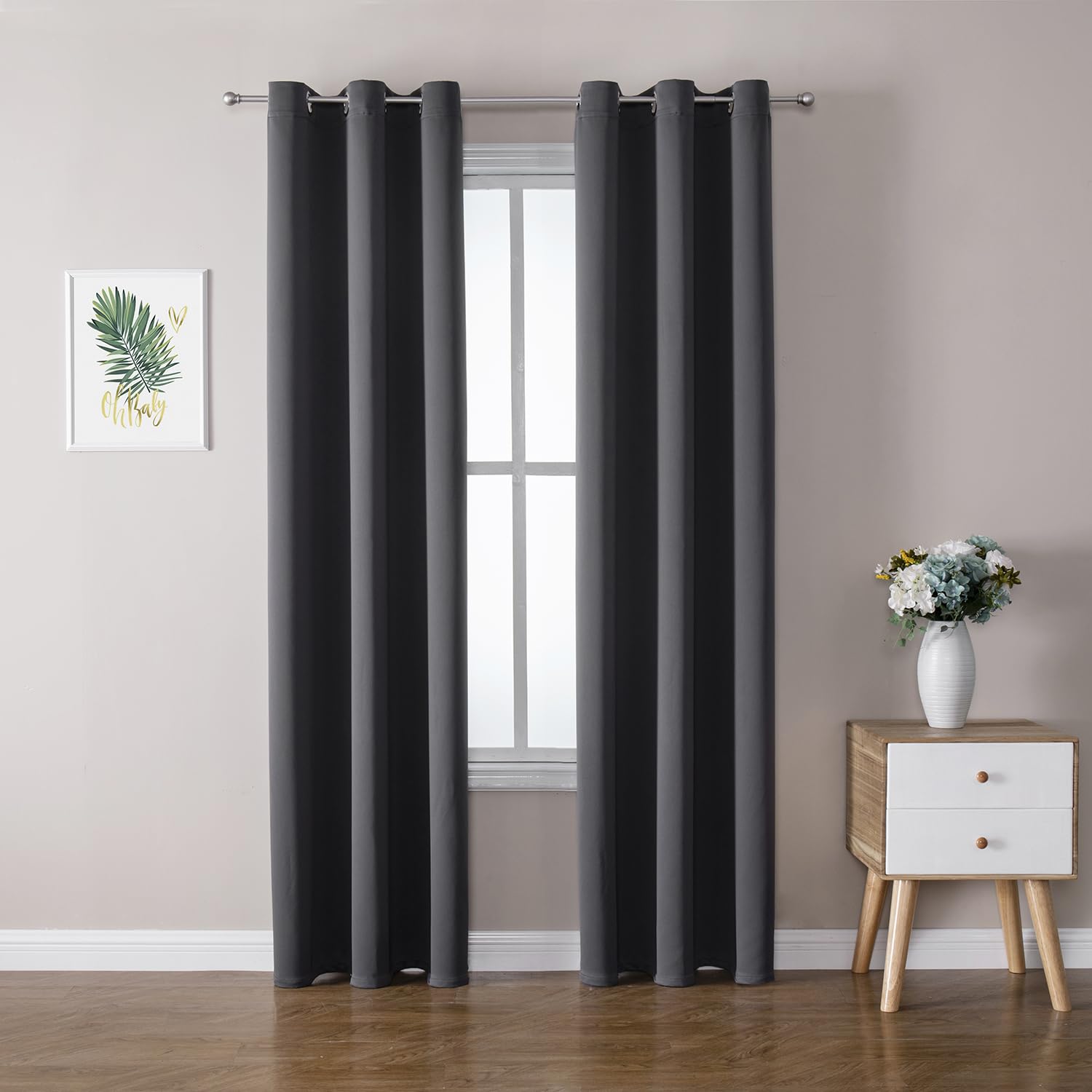 Thermal Insulated Grommet Blackout Curtain Pair