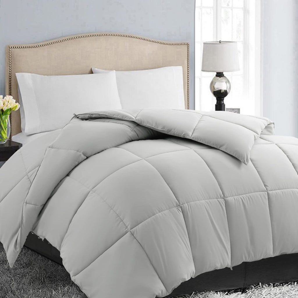 EASELAND Down Alternative Comforter - Quilted Duvet Insert for All Seasons, Soft Lightweight with Corner Tabs, Summer Winter Warm Bedding