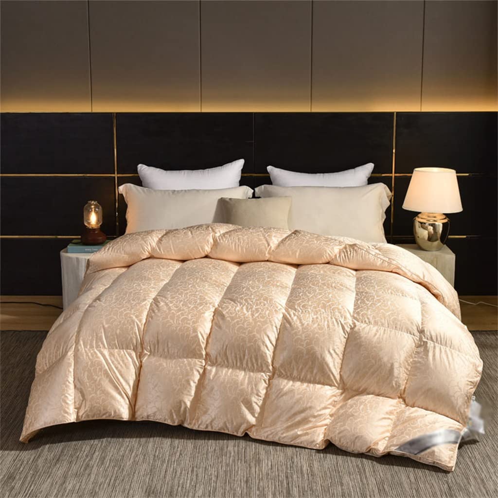 UOHLCX HBJWOV White Duck Down Quilt Down Fluffy Cozy Four Seasons Duvet Brocade Warm Queen King Quilted Comforters