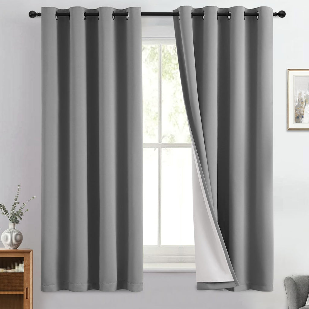 Double-Layer Thermal Blackout Curtain Panels, Pair