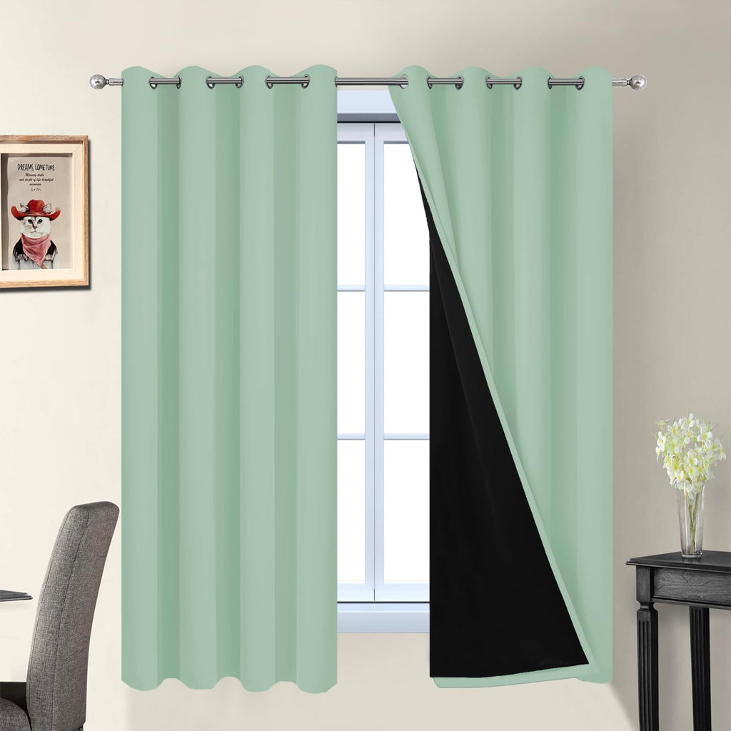 Double-Layer Thermal Blackout Curtain Panels, Pair