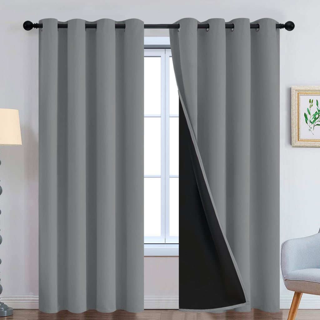 Double-Layer Thermal Blackout Curtain Panels, Pair