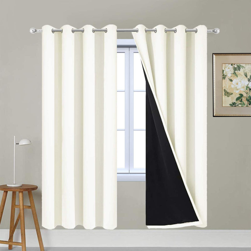 Double-Layer Thermal Blackout Curtain Panels, Pair