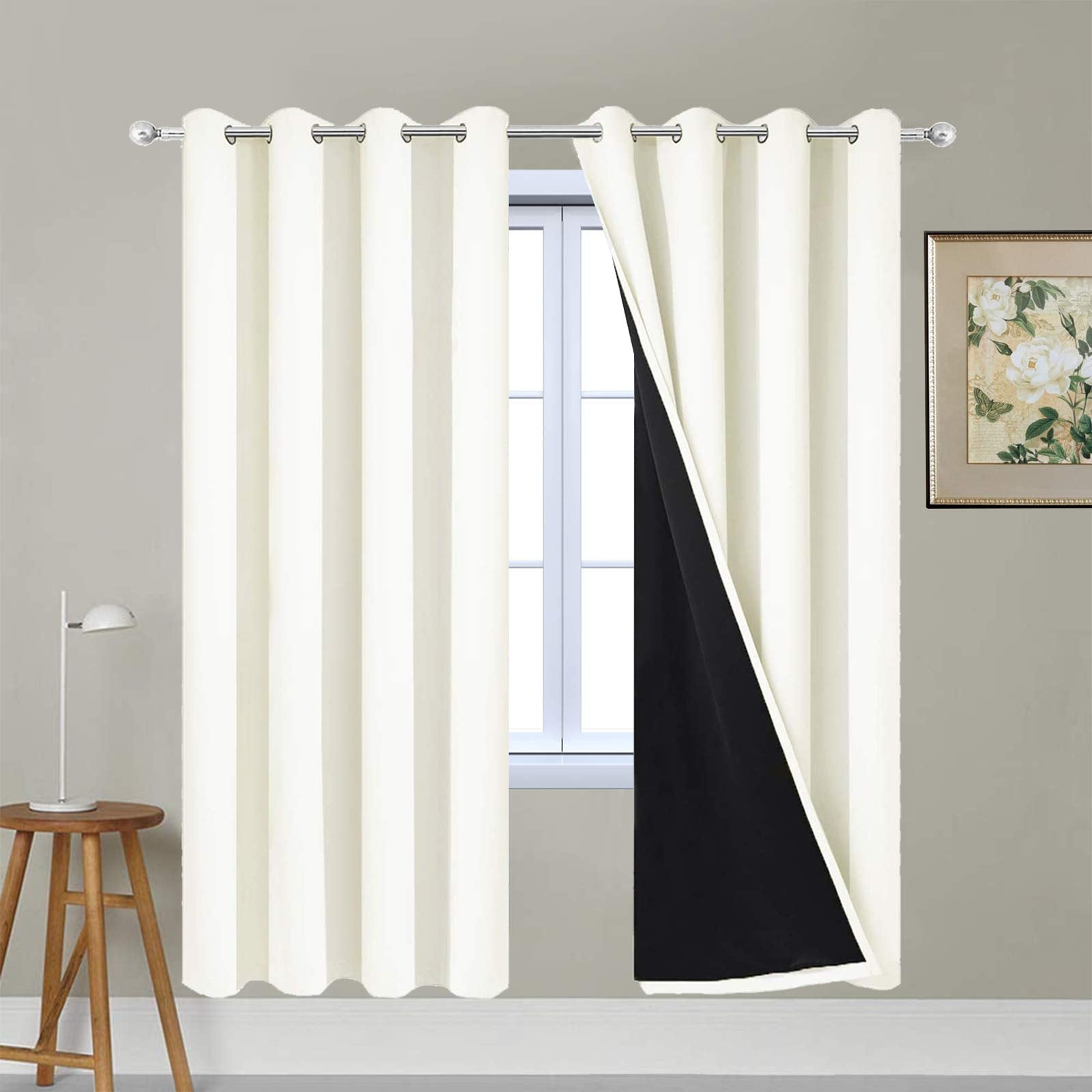 Double-Layer Thermal Blackout Curtain Panels, Pair