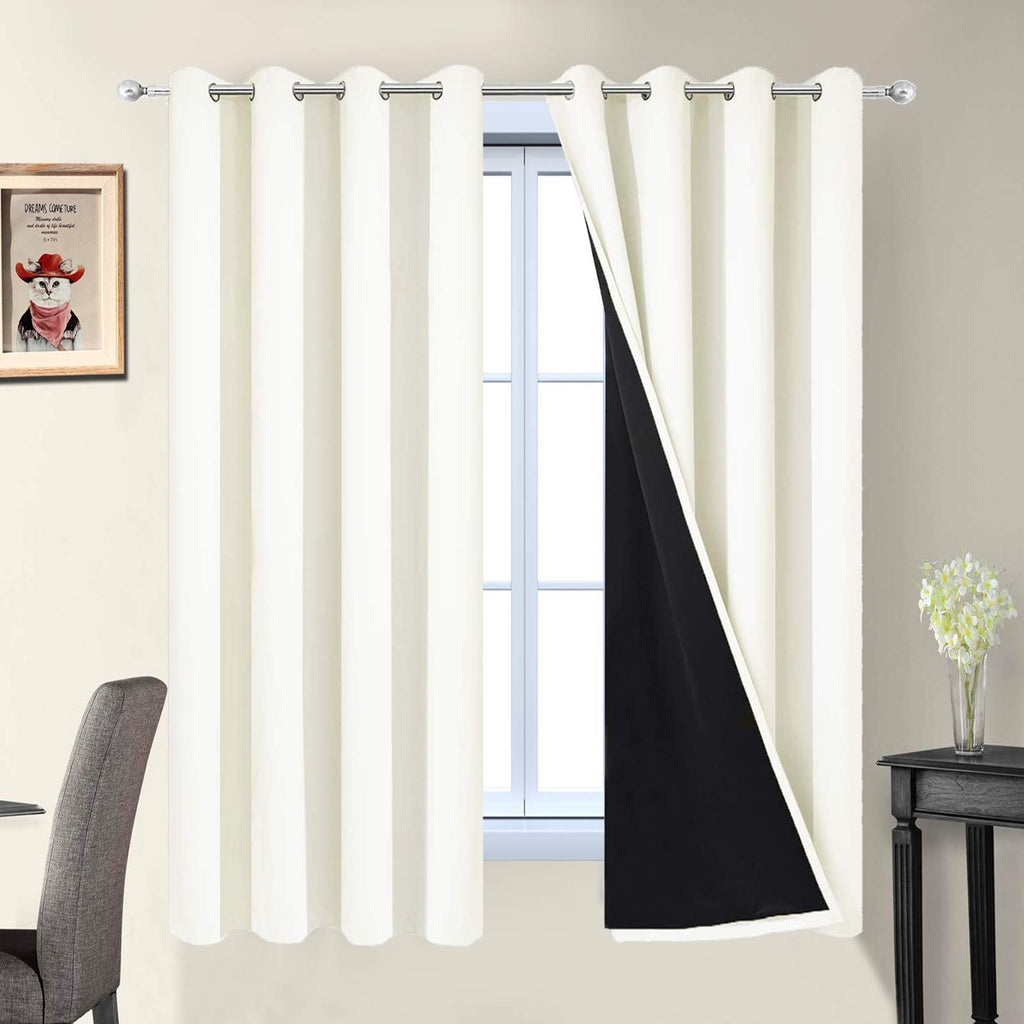 Double-Layer Thermal Blackout Curtain Panels, Pair