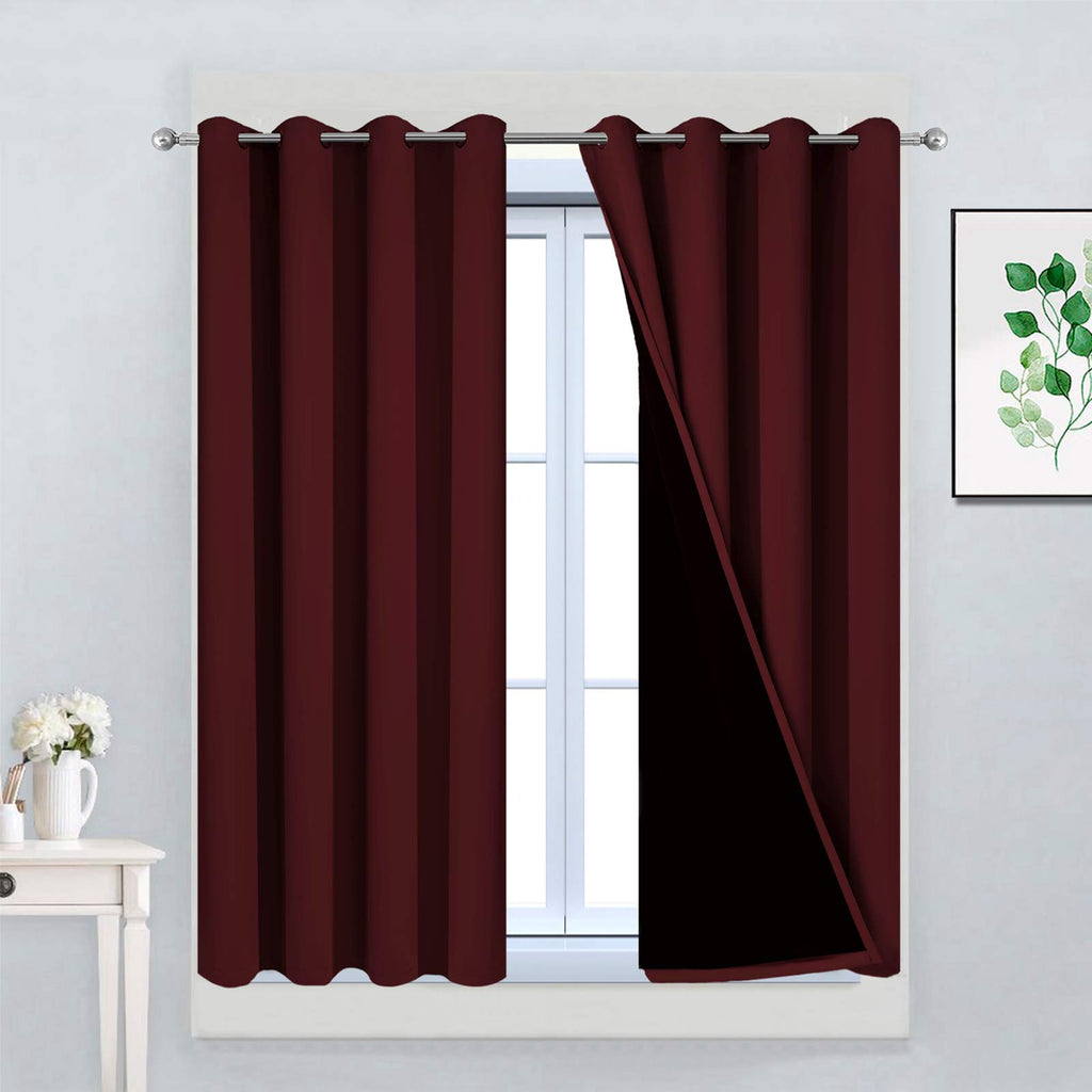 Double-Layer Thermal Blackout Curtain Panels, Pair