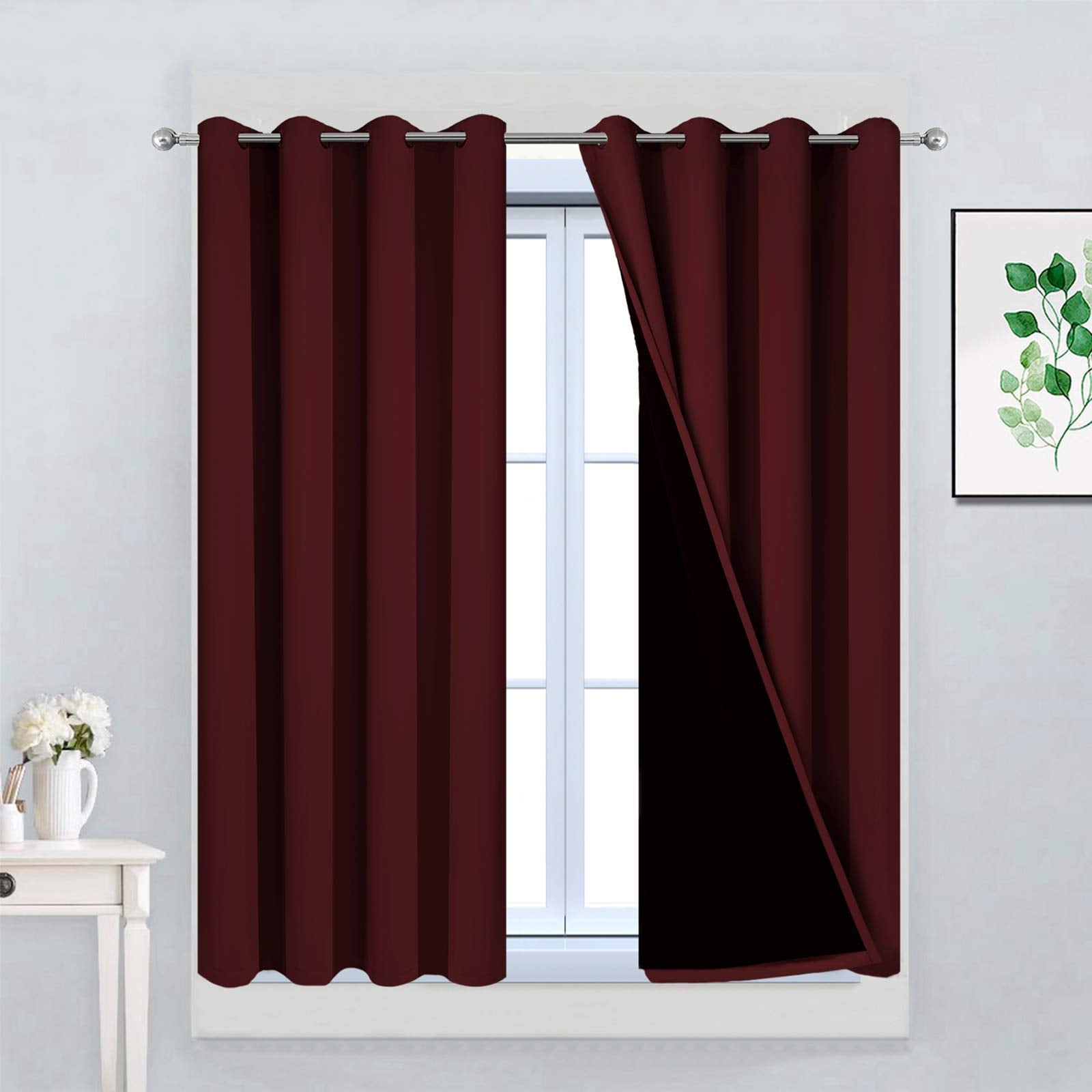 Double-Layer Thermal Blackout Curtain Panels, Pair