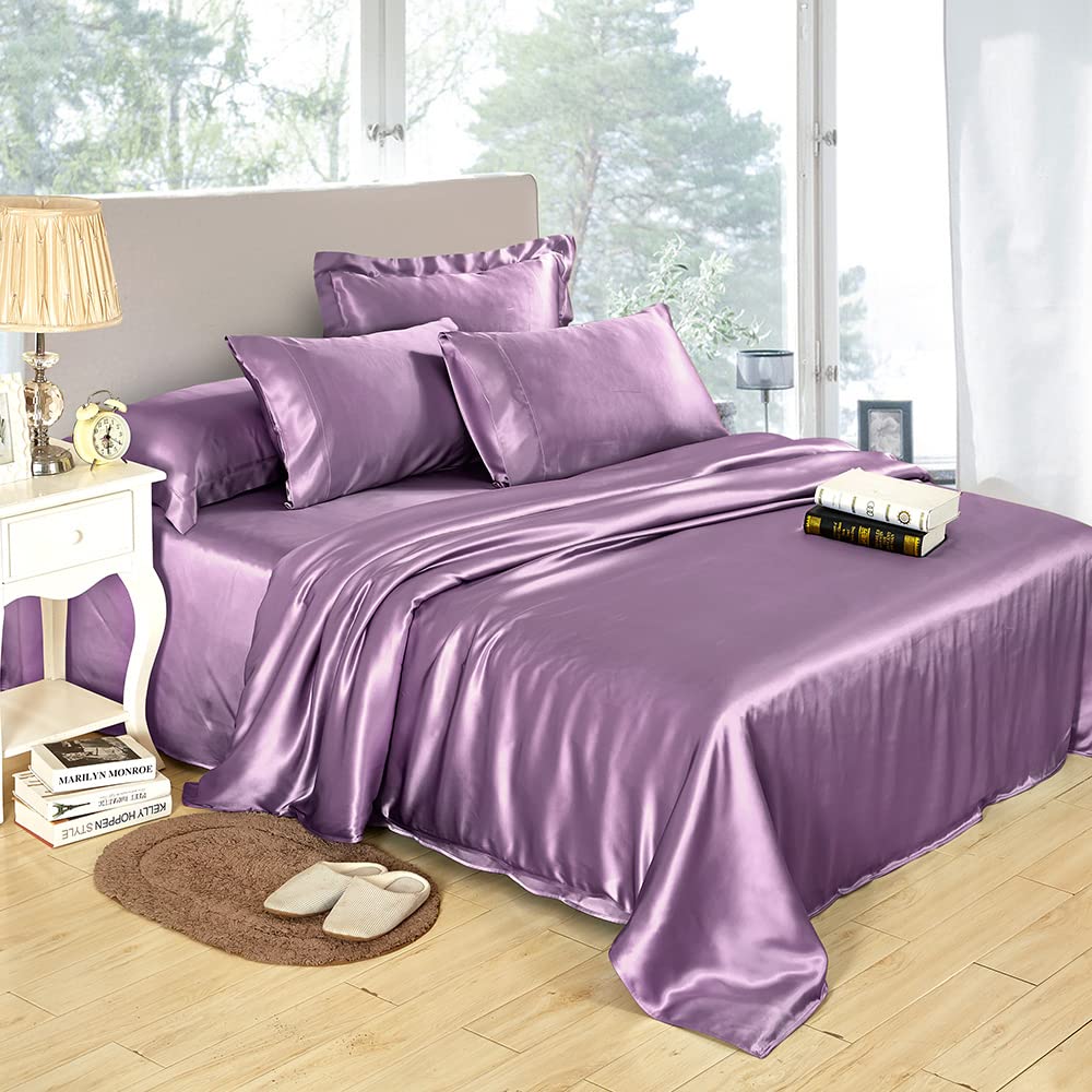 19-Momme Pure Silk Bedding Sheet Set, 4 Pieces