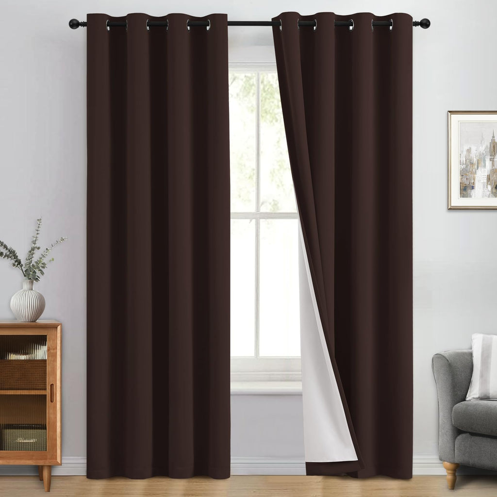 Double-Layer Thermal Blackout Curtain Panels, Pair