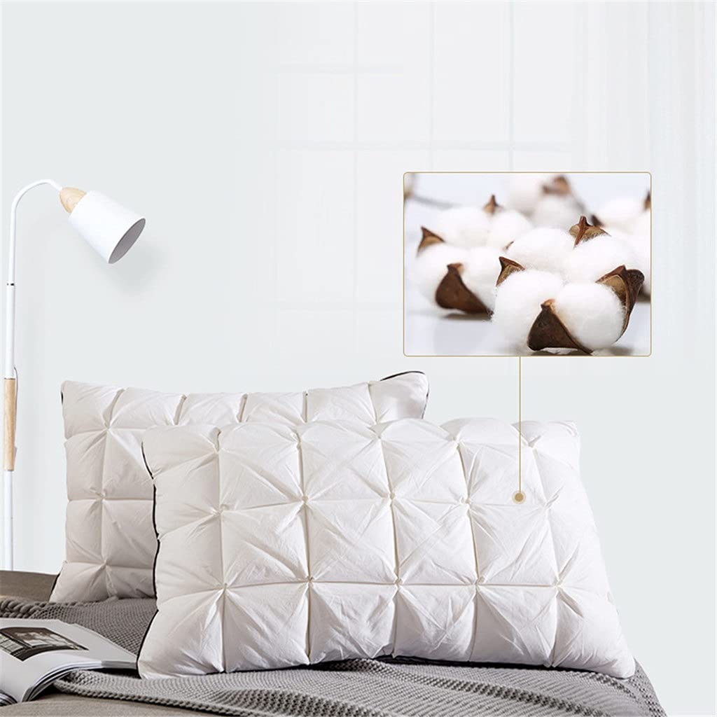 CVXSDFI 1 Pair 3D Bread Goose Down and Bed Pillows for Sleeping Cotton Cover with Natural Filling King Queen Size