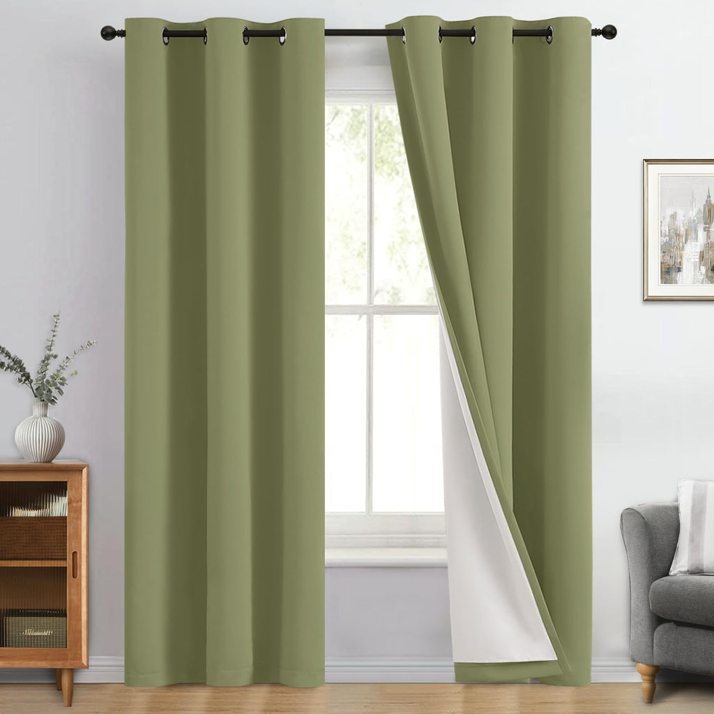 Double-Layer Thermal Blackout Curtain Panels, Pair