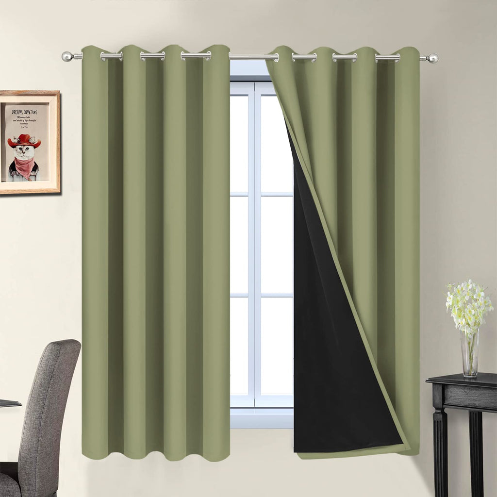Double-Layer Thermal Blackout Curtain Panels, Pair