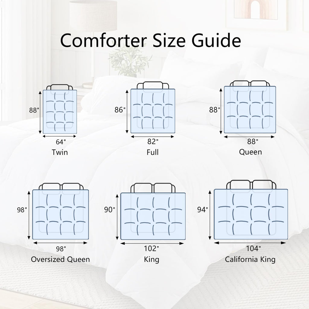 TEXARTIST Comforter Soft Quilted Down Alternative Duvet Insert with Corner Tabs, All Season, 4D Spiral Fiber, Machine Washable