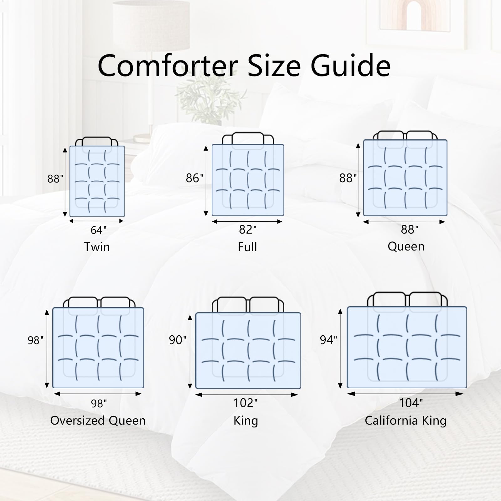 TEXARTIST Comforter Soft Quilted Down Alternative Duvet Insert with Corner Tabs, All Season, 4D Spiral Fiber, Machine Washable