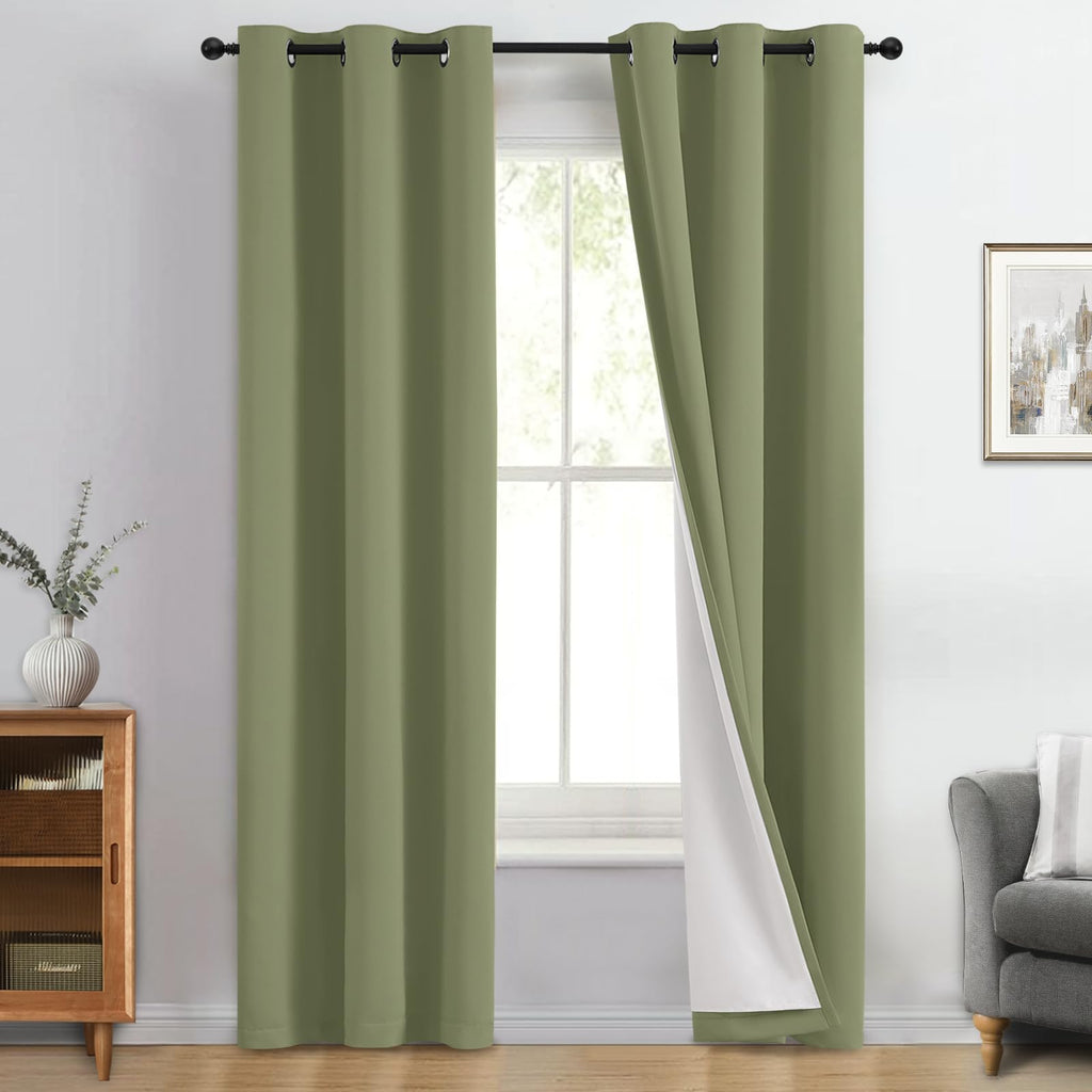 Double-Layer Thermal Blackout Curtain Panels, Pair