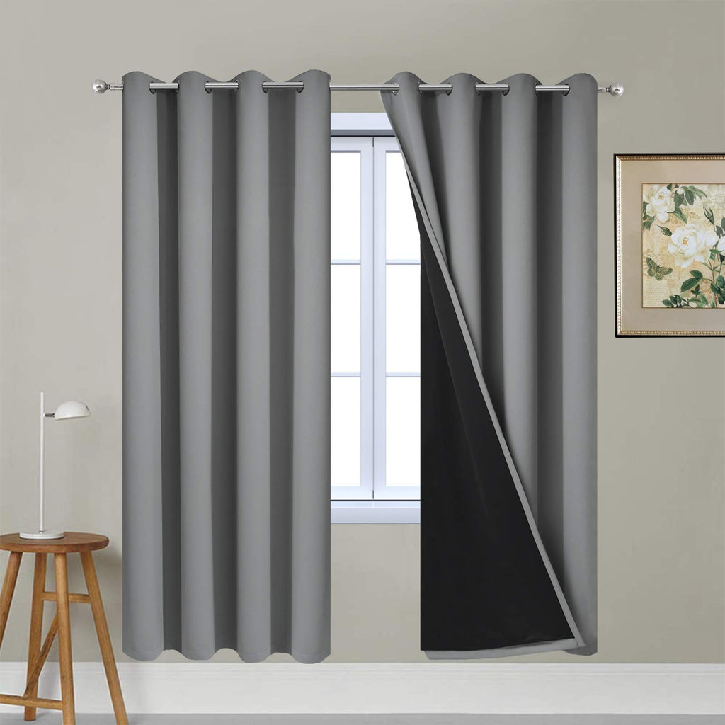 Double-Layer Thermal Blackout Curtain Panels, Pair