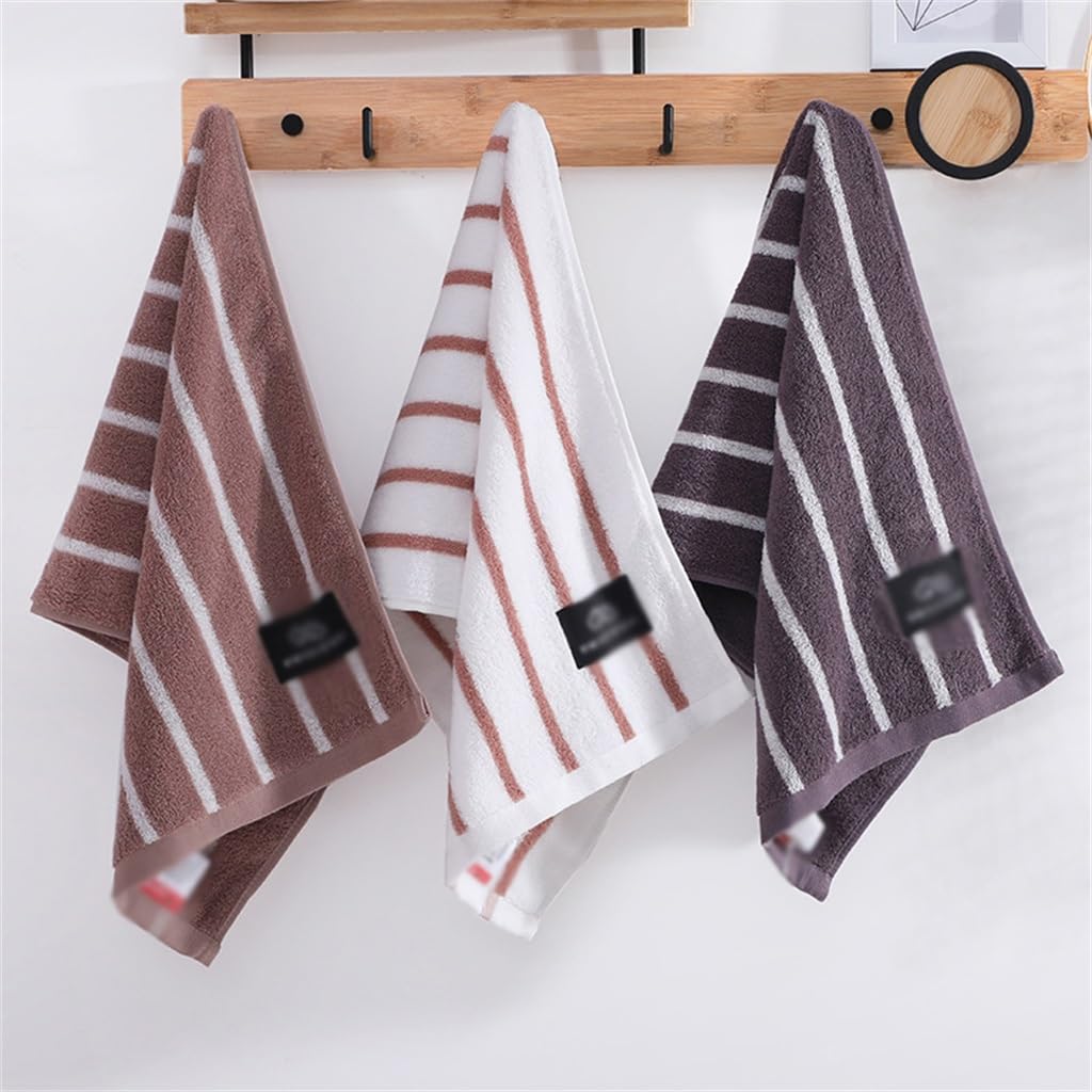 Soft Striped Cotton Face and Bath Towel for Adults