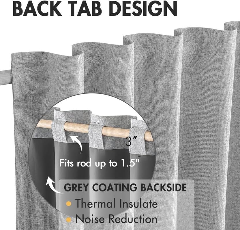 Extra-Wide Faux Linen Blackout Curtains, 100-Inch