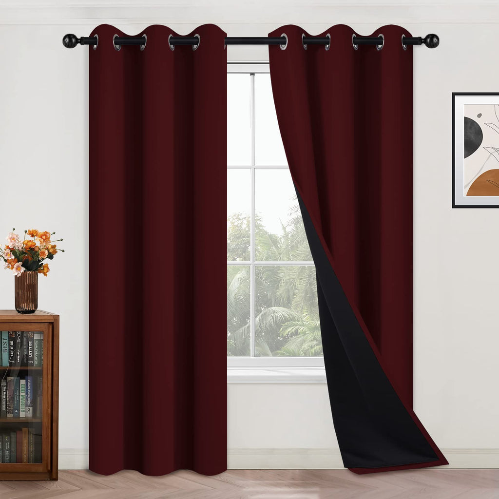 Double-Layer Thermal Blackout Curtain Panels, Pair