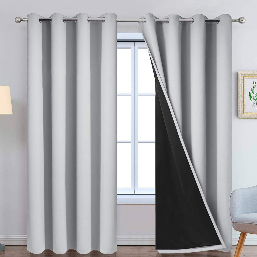 Double-Layer Thermal Blackout Curtain Panels, Pair
