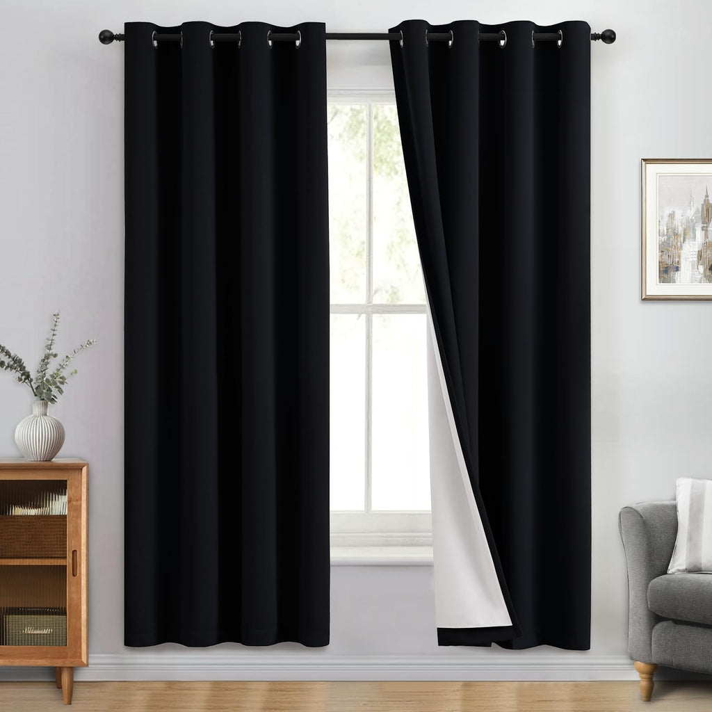 Double-Layer Thermal Blackout Curtain Panels, Pair