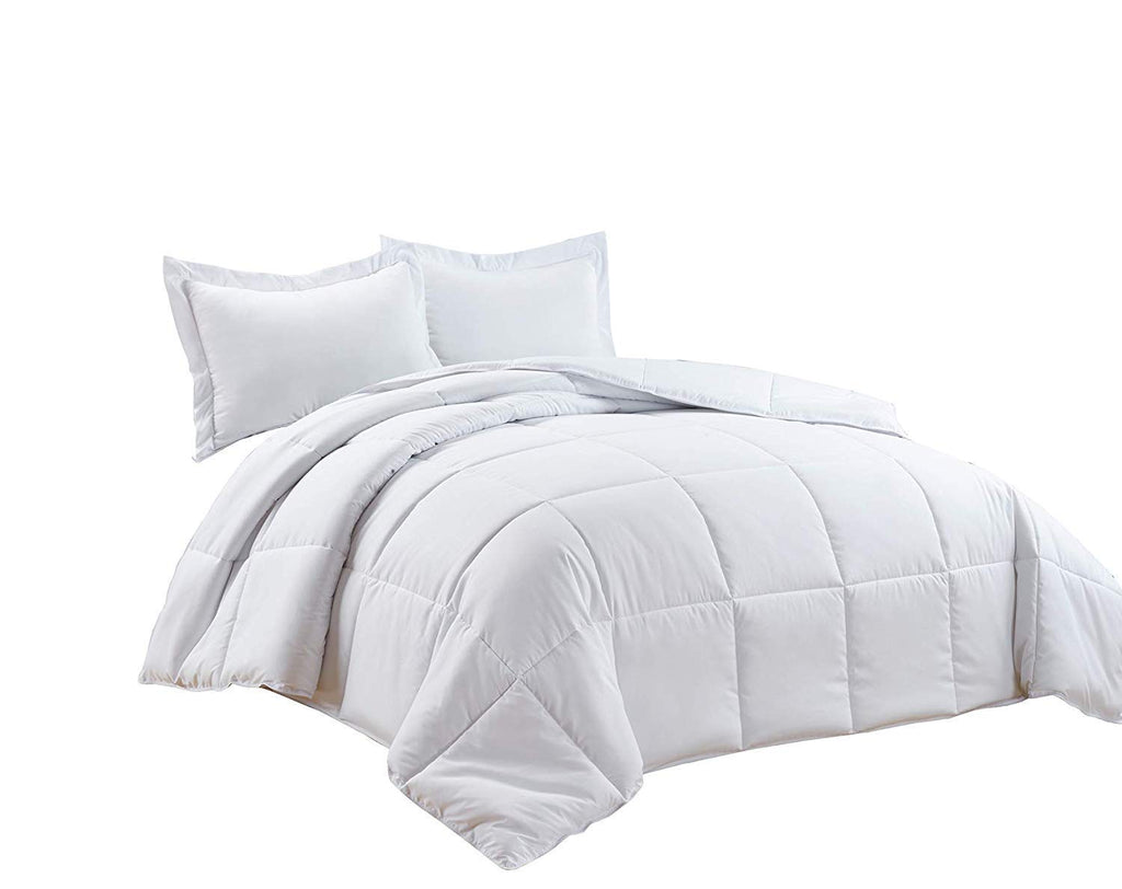 Divine Bedding Luxurious Soft 100% Egyptian Cotton 600 T C 4 Pcs. All-Season Down-Alternative Comforter Box Stitched, Pinch Pleated Duvet Cover, with Zipper & Corner Ties