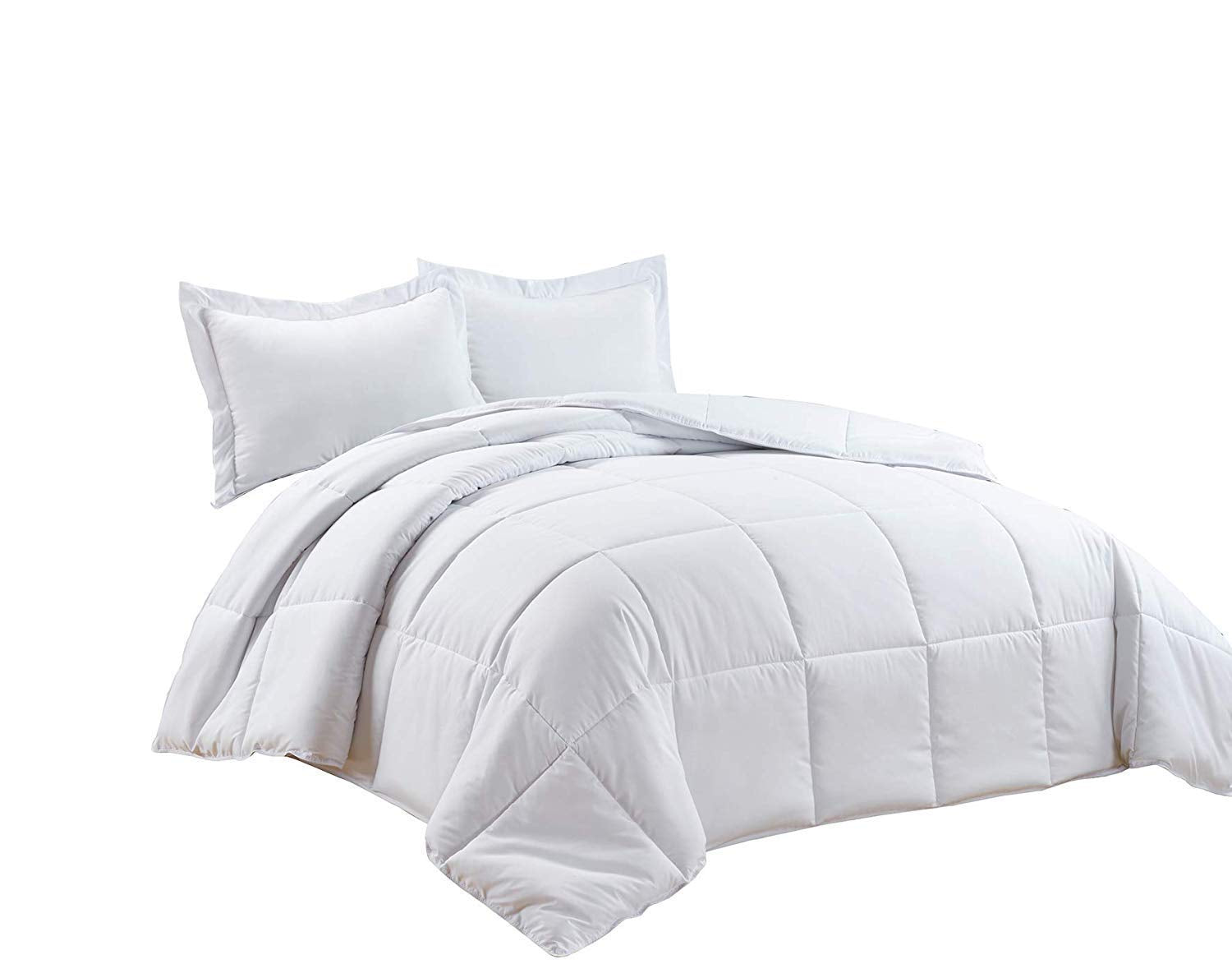 Divine Bedding Luxurious Soft 100% Egyptian Cotton 600 T C 4 Pcs. All-Season Down-Alternative Comforter Box Stitched, Pinch Pleated Duvet Cover, with Zipper & Corner Ties