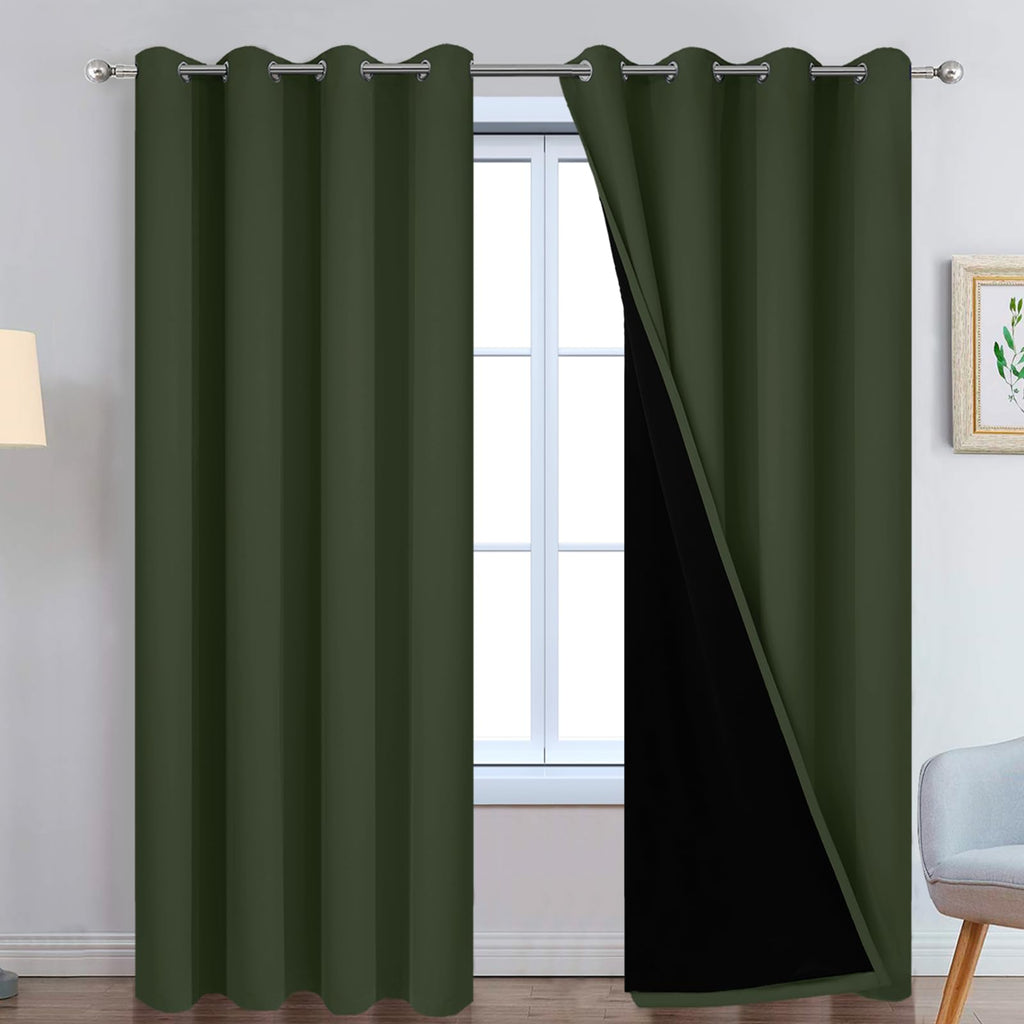 Double-Layer Thermal Blackout Curtain Panels, Pair