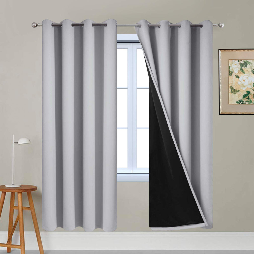 Double-Layer Thermal Blackout Curtain Panels, Pair