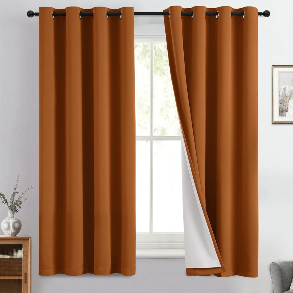Double-Layer Thermal Blackout Curtain Panels, Pair