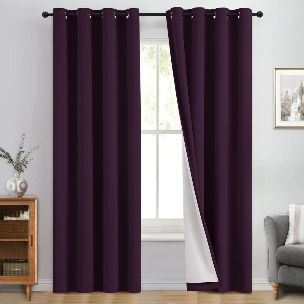 Double-Layer Thermal Blackout Curtain Panels, Pair